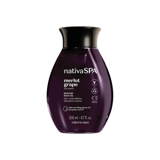 o boticario - Nativa spa - huile corps - merlot grape (raisin) -200ml