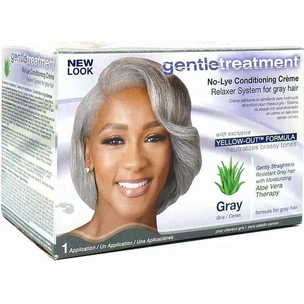 GENTLE TREATMENT - crème défrisante et démêlante sans hydroxyde de sodium pour cheveux gris