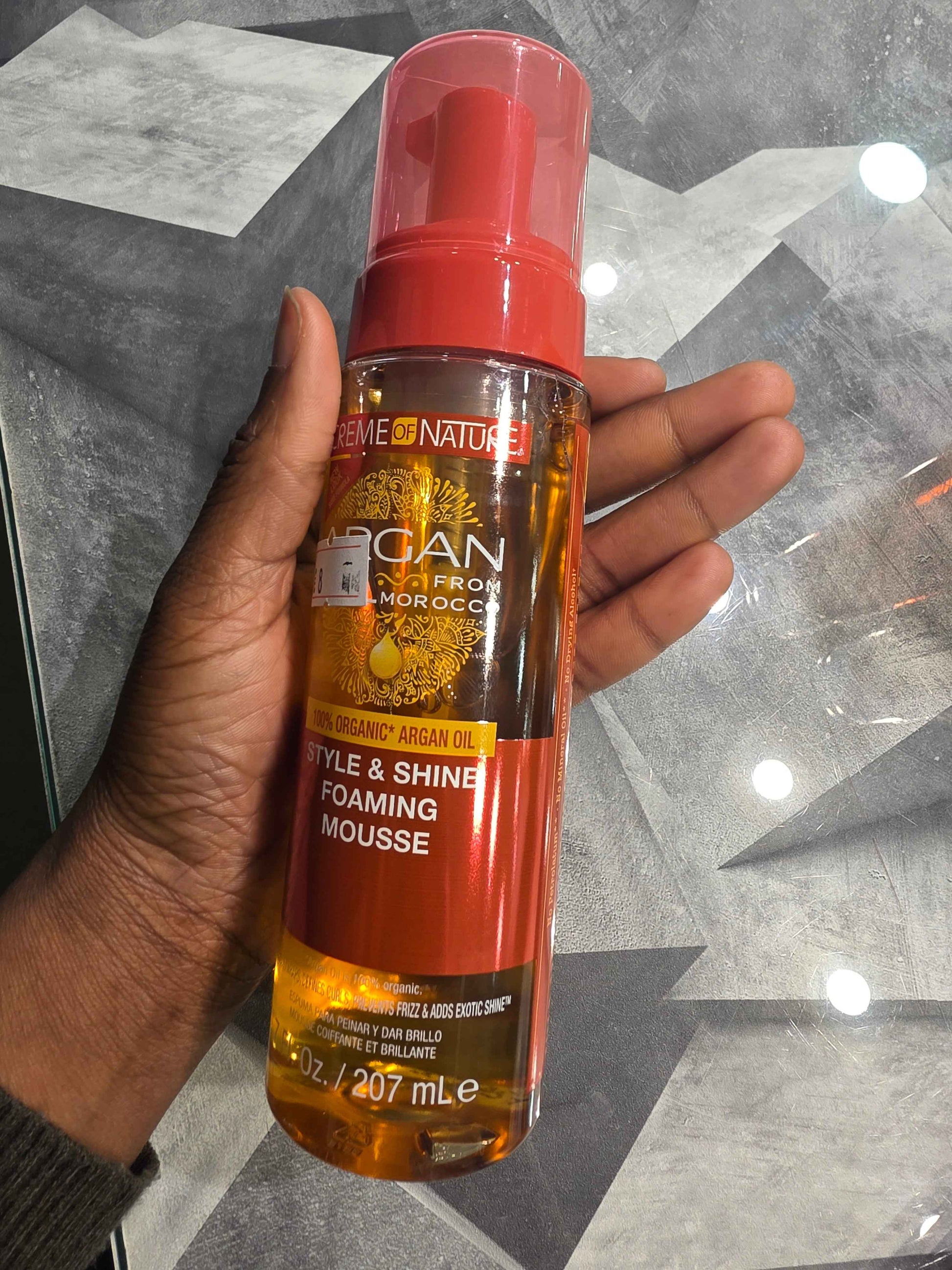 Creme Of Nature
Huile d'argan du Maroc, Mousse moussante style et brillance, 207 ml