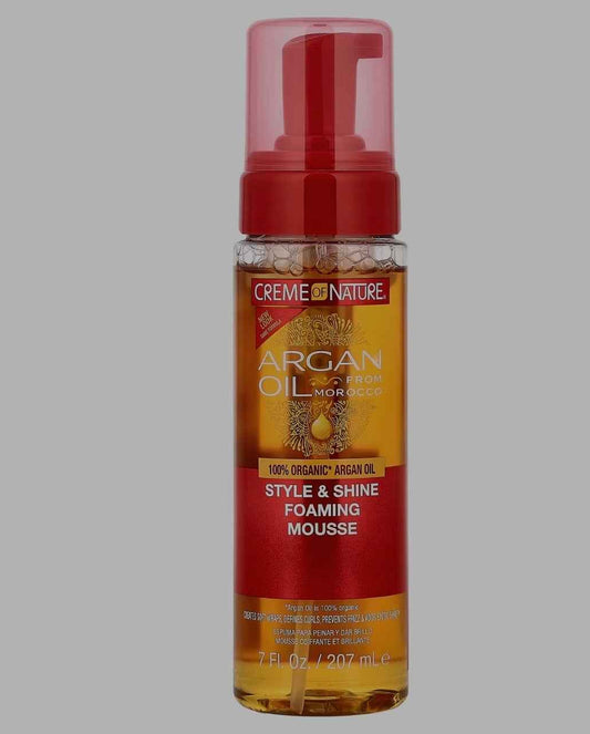 Creme Of Nature
Huile d'argan du Maroc, Mousse moussante style et brillance, 207 ml